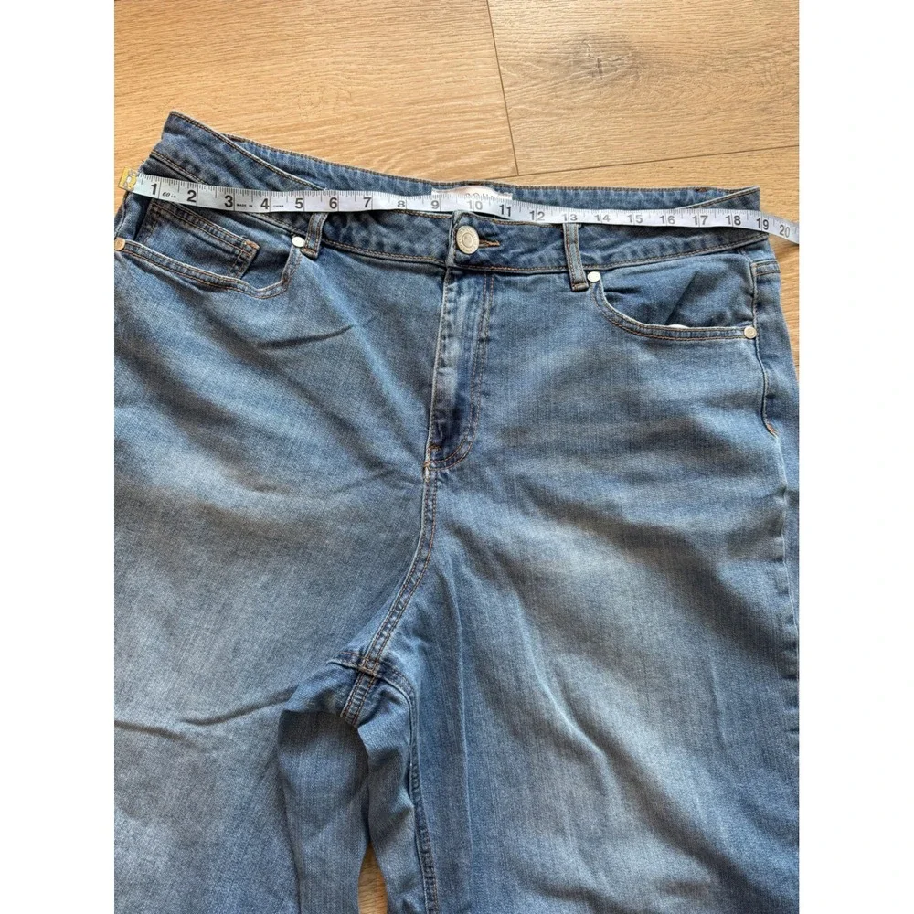 Eloquii Elements Womens Plus Size 16 Wide Leg Jeans Medium Wash High Rise Denim - Picture 7 of 10